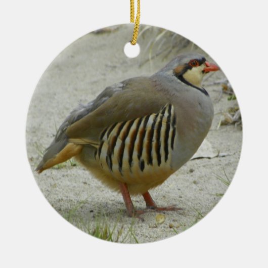 Chukar Partridge Keramisch Ornament (Voorkant)