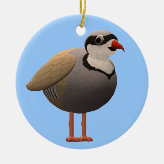 Chukar Partridge Keramisch Ornament (Voorkant)
