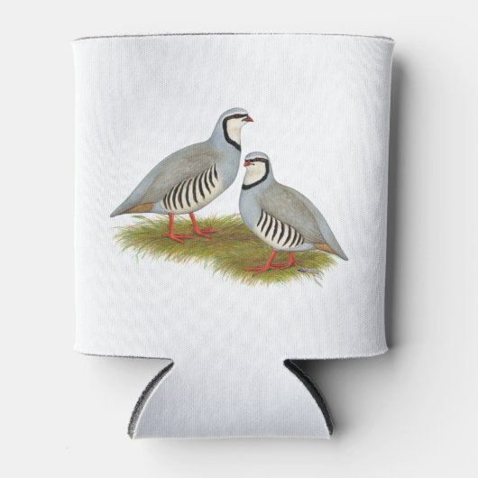 Chukar Partridge Pair Blikjeskoeler (Voorkant)