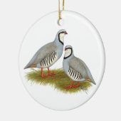 Chukar Partridge Pair Keramisch Ornament (Links)