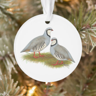 Chukar Partridge Pair Ornament