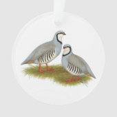Chukar Partridge Pair Ornament (voorkant)