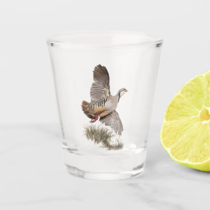Chukar patrijs, kunst shot glas