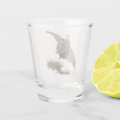 Chukar patrijs, kunst shot glas (Achterkant)