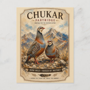 Chukar Patrijzen Paar Kunst Briefkaart