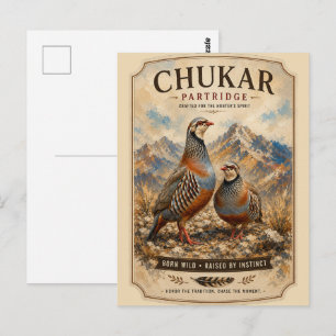 Chukar Patrijzen Paar Kunst Briefkaart