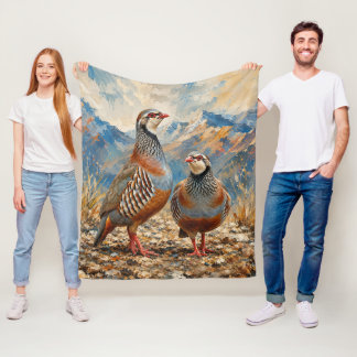 Chukar Patrijzen Paar Kunst Fleece Deken