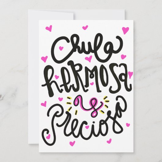 Chula hermosa y preciosa kaart (Voorkant)