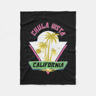 Chula Vista California Retro Vaporwave Beach  Fleece Deken