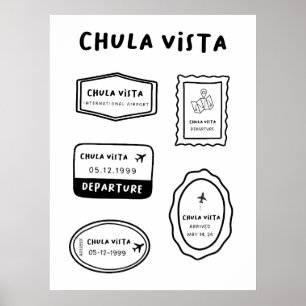 Chula Vista - Reisstempel Collectie Poster