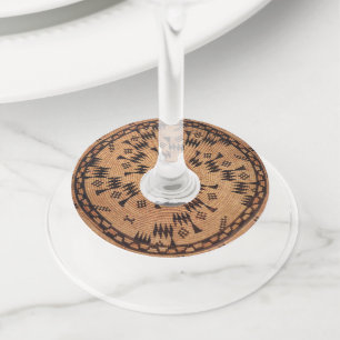 Chumash Native American Art Wijnglaslabel