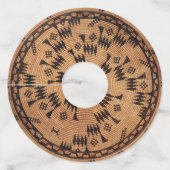 Chumash Native American Art Wijnglaslabel (Voorkant)