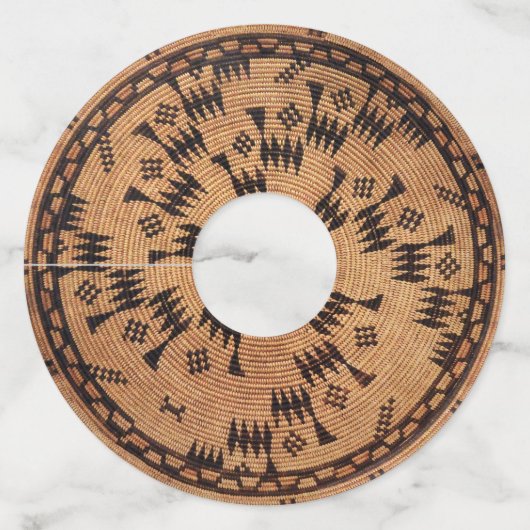 Chumash Native American Art Wijnglaslabel (Voorkant)