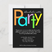 Chunky Block Colors Bachelorette Party Invitation (Devant)