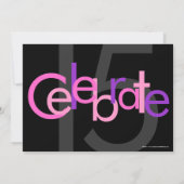 Chunky Bold Pink Type Birthday Party Uitnodiging (Achterkant)