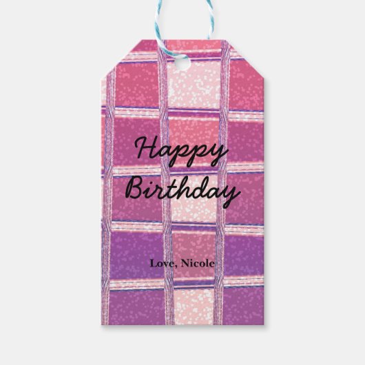 Chunky Chic Modern Glitter Pink Paars Glamour Cadeaulabel (Voorkant)