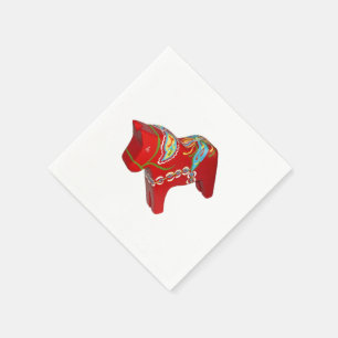 Chunky Dala Horse Diagonal Paper Napkins Servet