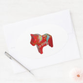 Chunky Dala Horse Oval Sticker (Envelop)