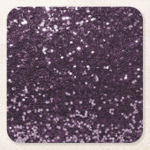 Chunky Glitter Glam Sparkle Sequin Vierkante Kartonnen Onderzetter (Voorkant)