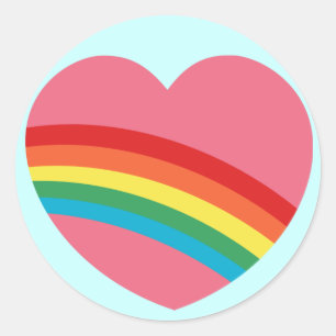 Chunky Rainbow Heart Stickers 80