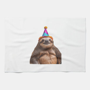 Chunky Sloth verjaardagsfeesthoed cadeau grappige Theedoek