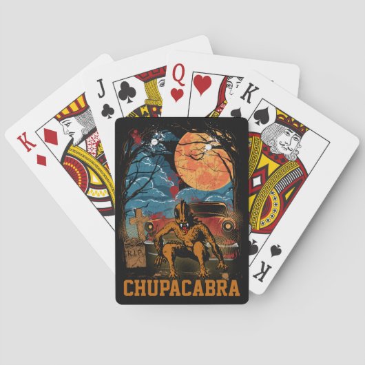 Chupacabra Cryptid Cryptid tekst voor de creatie Pokerkaarten (Achterkant)
