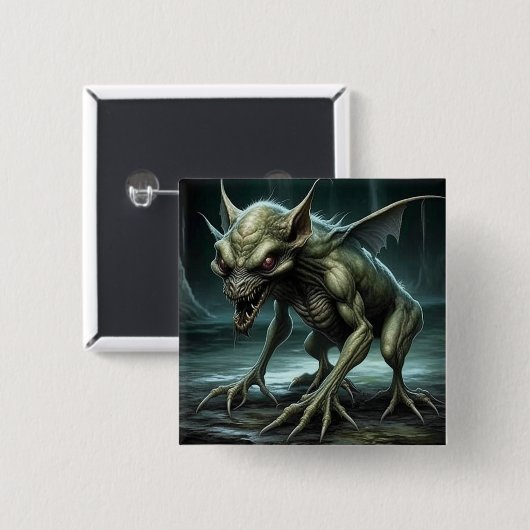 Chupacabra - cryptische monsters of dieren vierkante button 5,1 cm (Voorkant /achterkant)