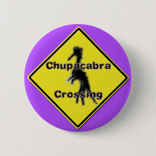 Chupacabra Doorkruising paarse knop Ronde Button 5,7 Cm (Voorkant)