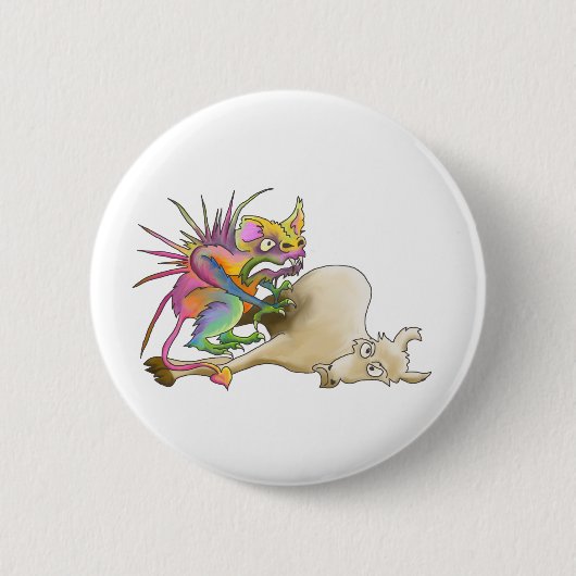 Chupacabra (geitenzuiger) ronde button 5,7 cm (Voorkant)