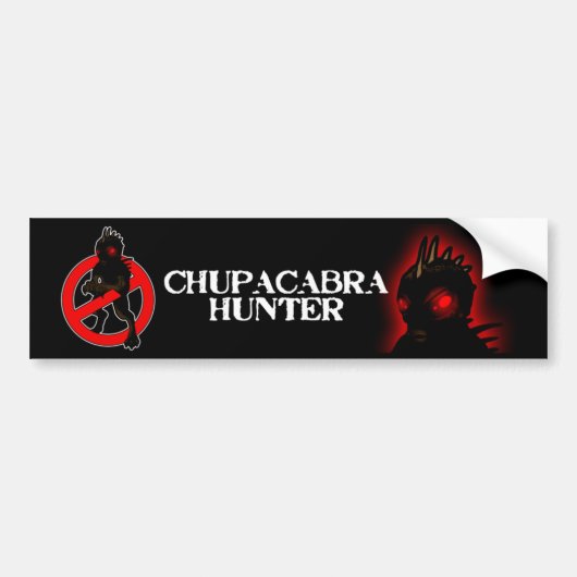 CHUPACABRA HUNTER Bumpersticker (Voorkant)