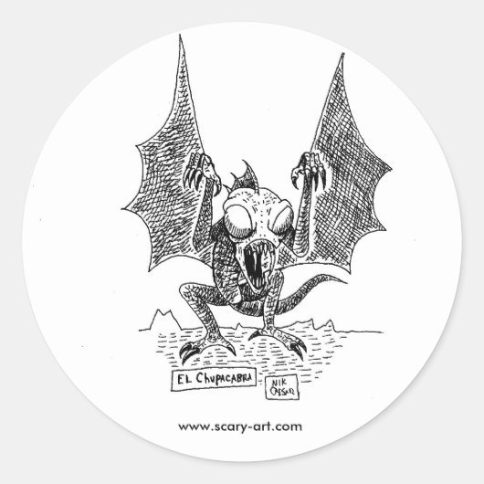 CHUPACABRA-Sticker Ronde Sticker (Voorkant)