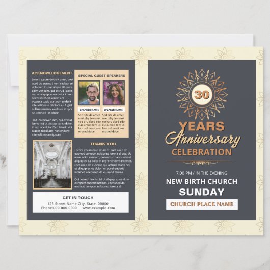Church Anniversary Brochure Template (Devant)