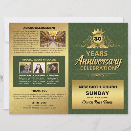 Church Anniversary Program Template (Voorkant)