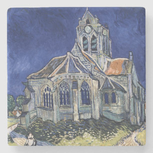 Church Auvers Sur Oise schilder Vincent van Gogh Stenen Onderzetter