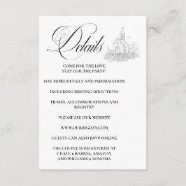 Church Calligraphy Enclosure Card Details Informatiekaartje