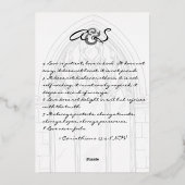 Church Ceremony Celebration, Rustic Script Wedding Folie Uitnodiging (Achterkant)