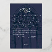 Church Ceremony Celebration, Rustic Script Wedding Folie Uitnodiging (Achterkant)