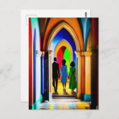 "Church" Christelijk Art Briefkaart (Voorkant / Achterkant)