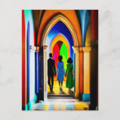 "Church" Christelijk Art Briefkaart (Voorkant)