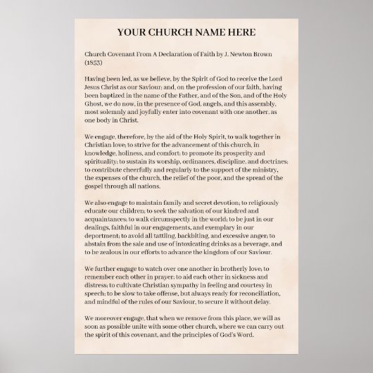 Church Covenant Poster (Voorkant)
