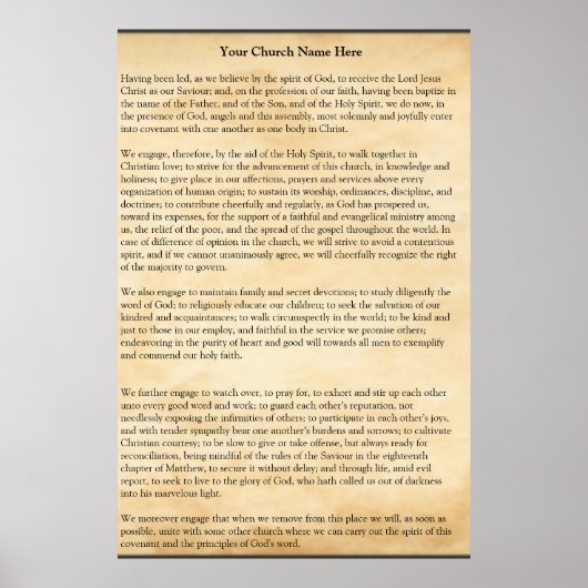 Church Covenant Poster (Voorkant)
