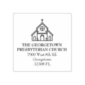 Church Custom Elegant Retour Adres Rubberstempel (Afrduk)