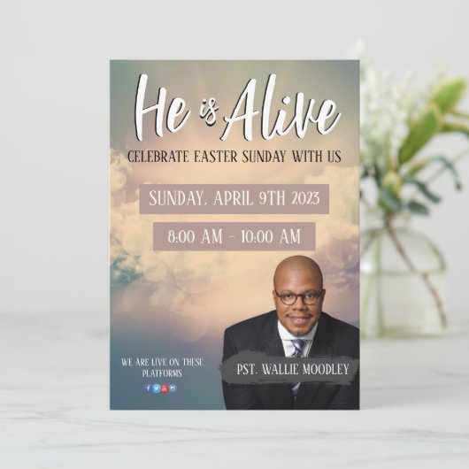 Church Easter Sunday Service Flyer Kaart (Staand voorkant)