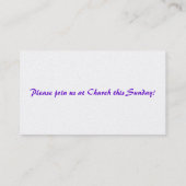 Church Invitation Visitekaartje (Achterkant)