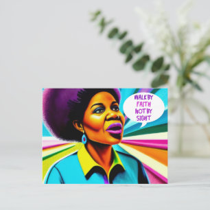 Church Lady Walk by Faith Art Briefkaart