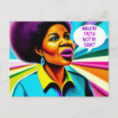 Church Lady Walk By Faith Art Carte Postale (Devant)