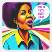 Church Lady Walk By Faith Art sticker (Devant)