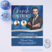Church of Blue Bokeh Mannen Flyer (Enkel)