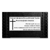 Church Pastor Black Leather Christelijk Magnetisch Visitekaartje (Voorkant)