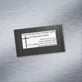 Church Pastor Black Leather Christelijk Magnetisch Visitekaartje (Voorbeeld)